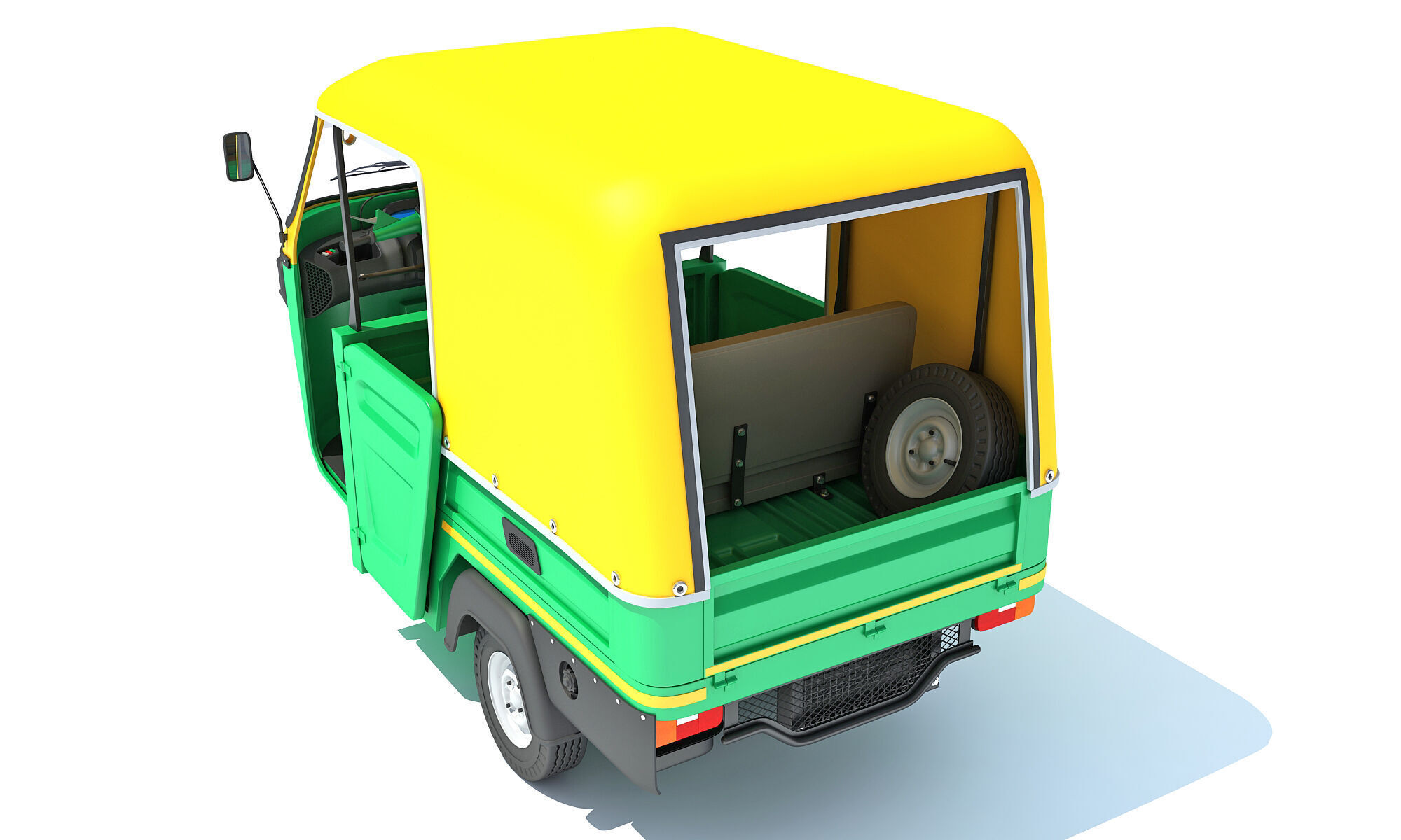 3 Wheeler Taxi Tuk Tuk 3D model_4
