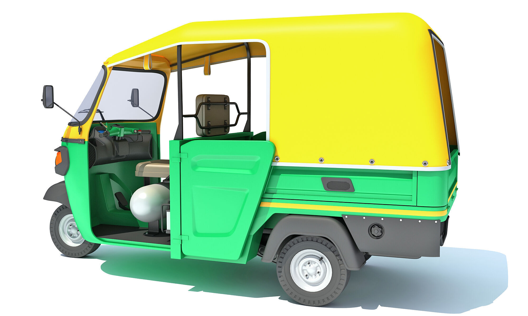 3 Wheeler Taxi Tuk Tuk 3D model_2