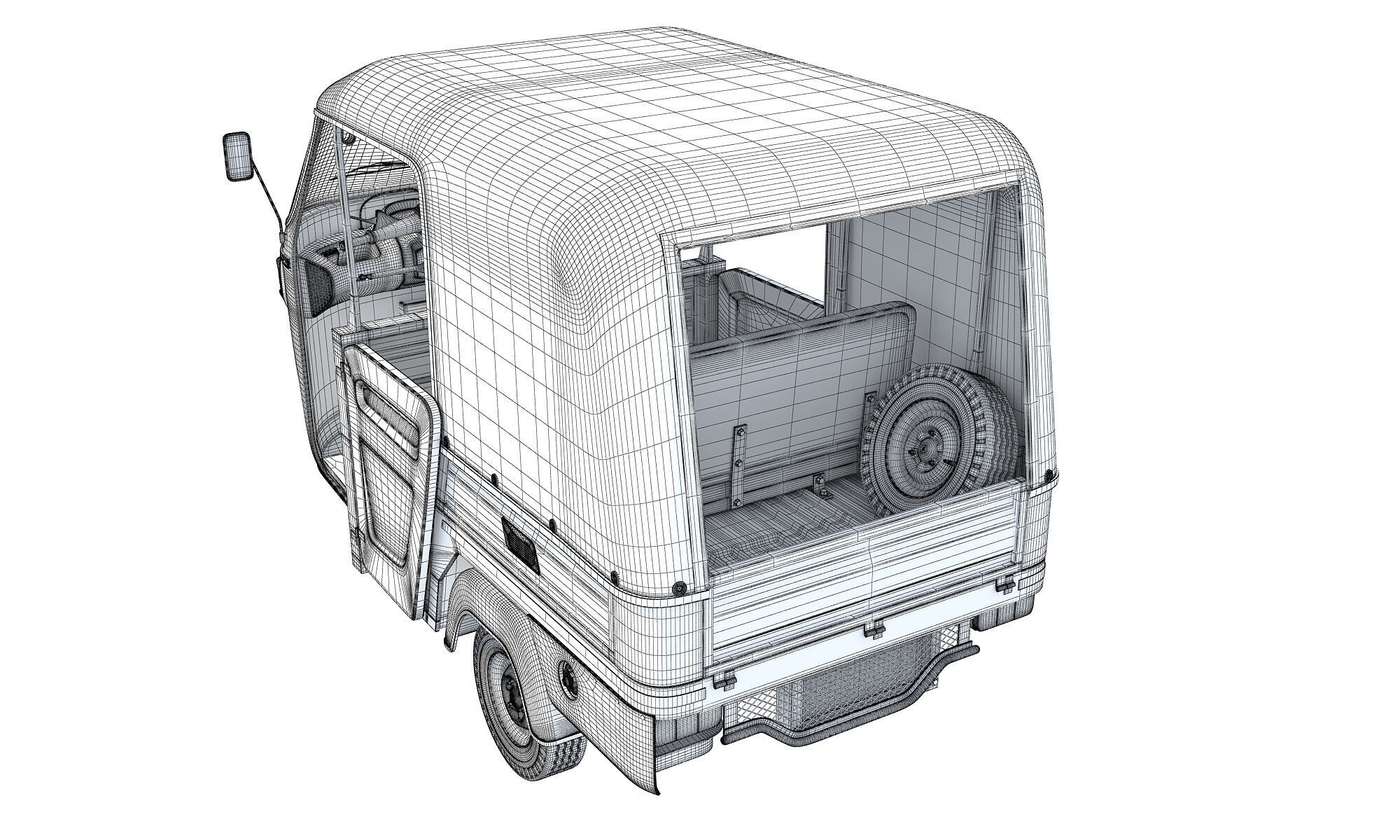 3 Wheeler Taxi Tuk Tuk 3D model_15