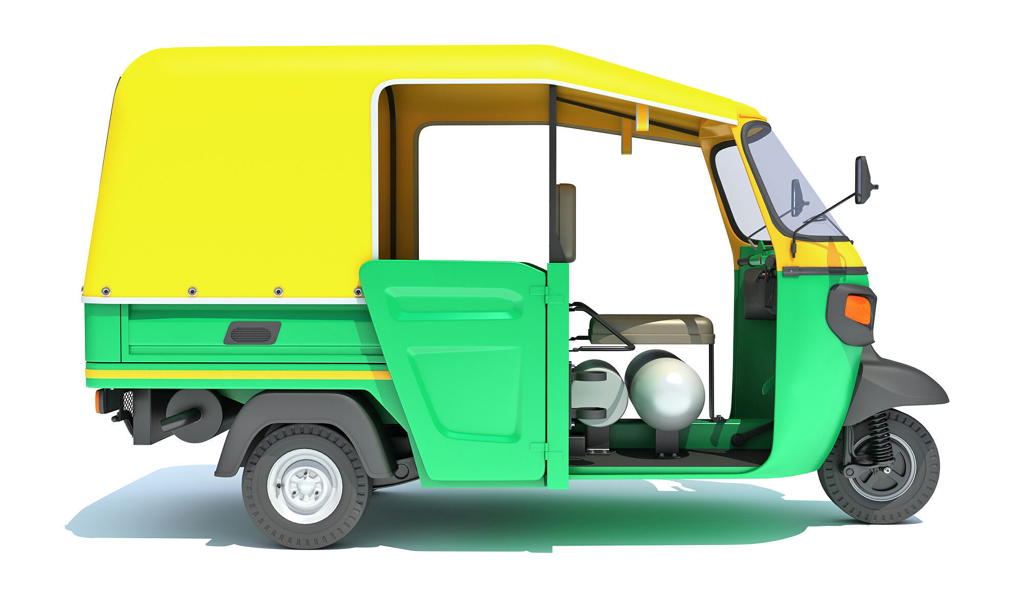 3 Wheeler Taxi Tuk Tuk 3D model_7