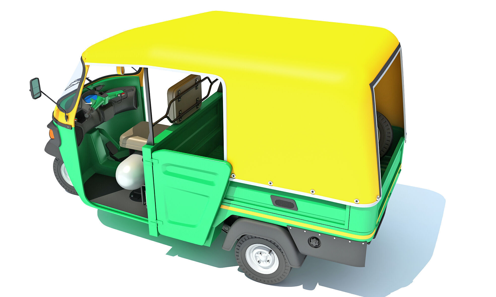 3 Wheeler Taxi Tuk Tuk 3D model_3