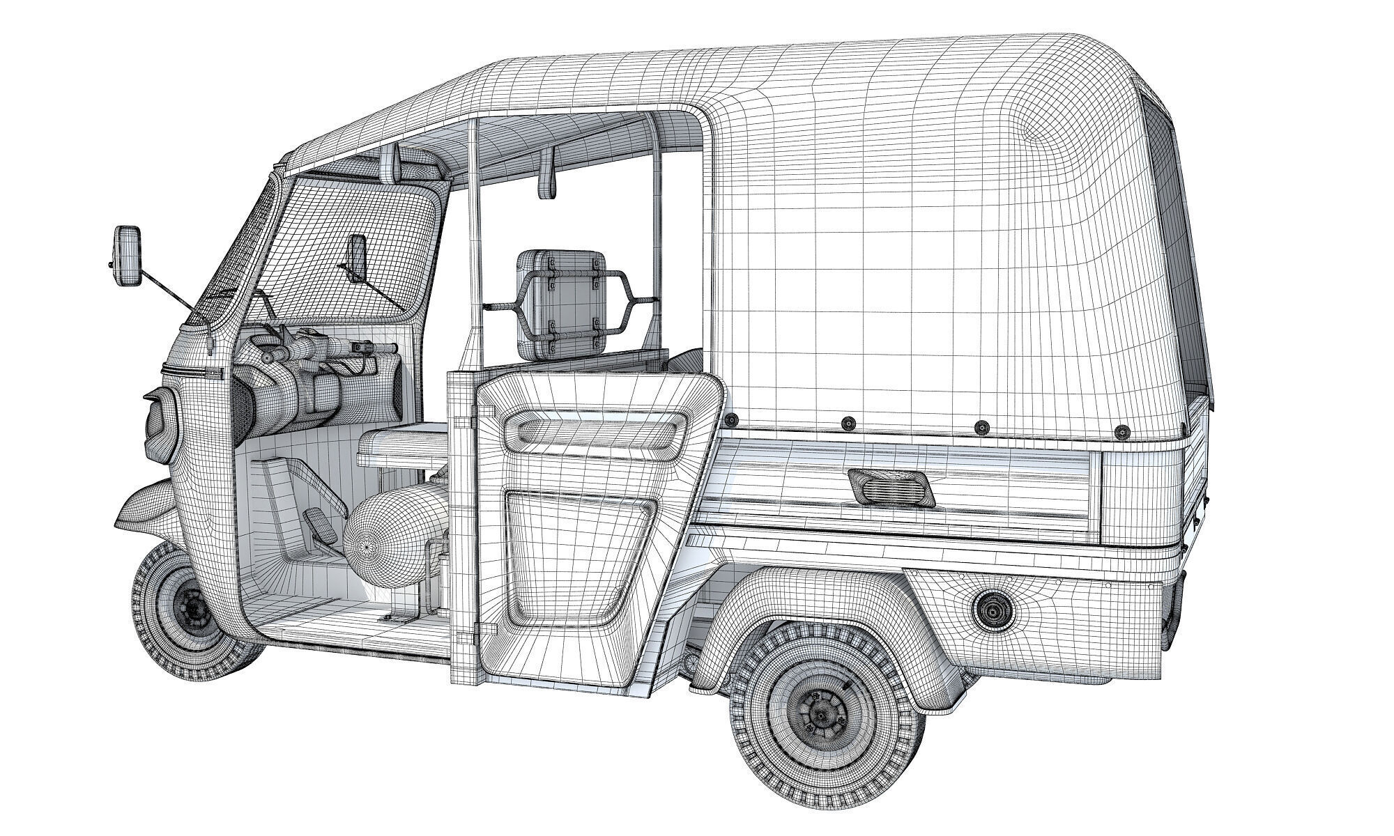 3 Wheeler Taxi Tuk Tuk 3D model_14