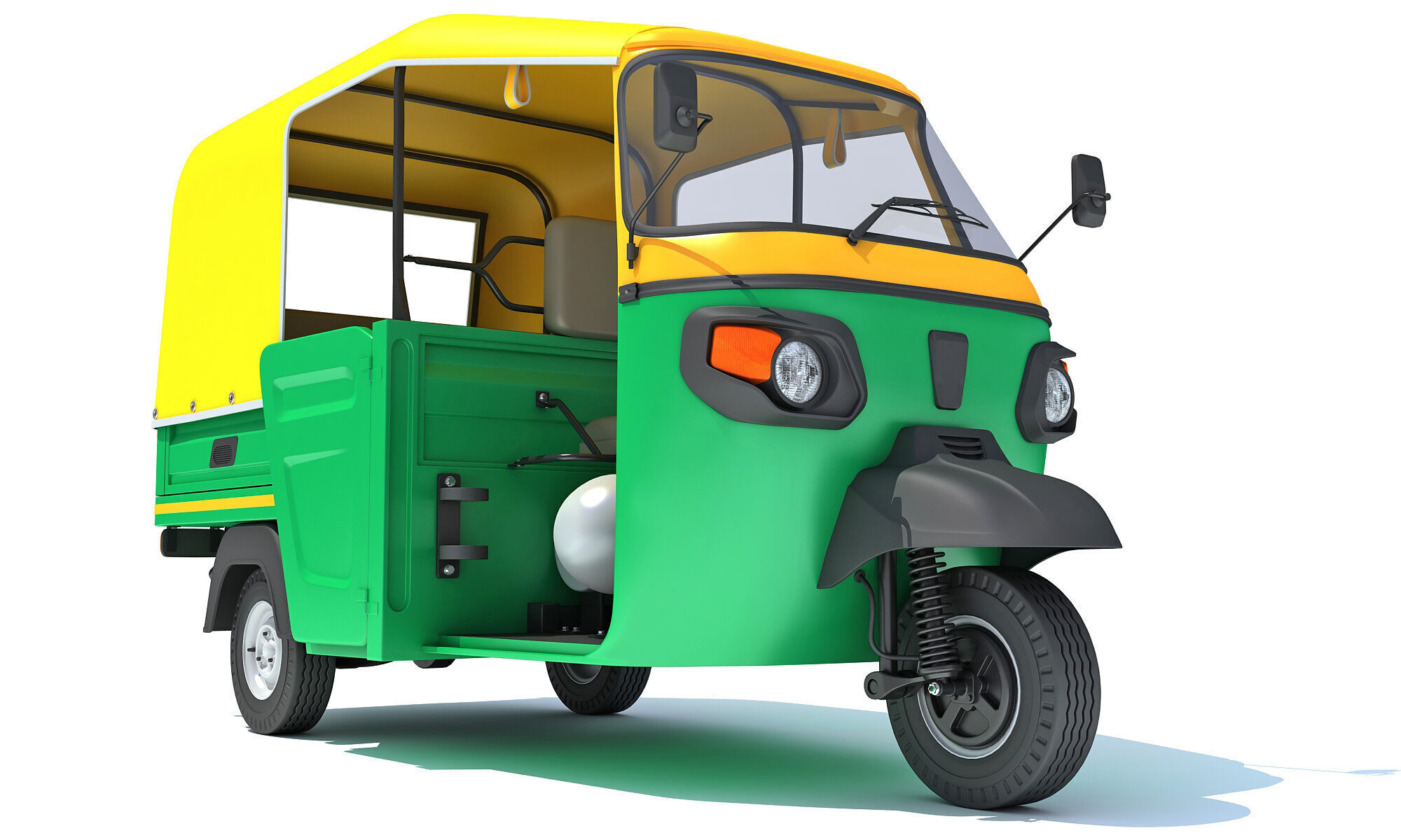 3 Wheeler Taxi Tuk Tuk 3D model_10