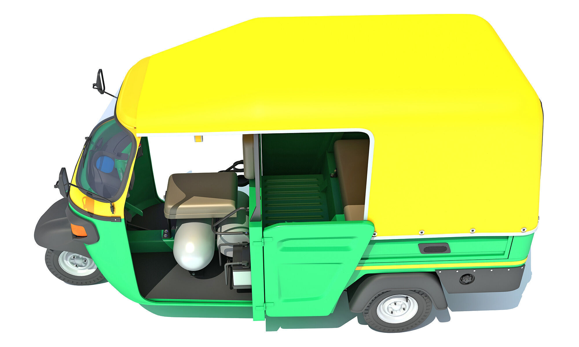 3 Wheeler Taxi Tuk Tuk 3D model_12