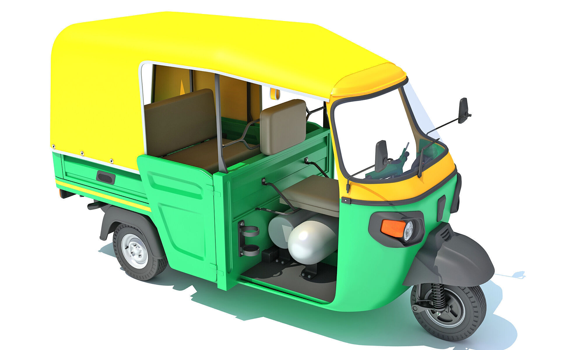 3 Wheeler Taxi Tuk Tuk 3D model_8