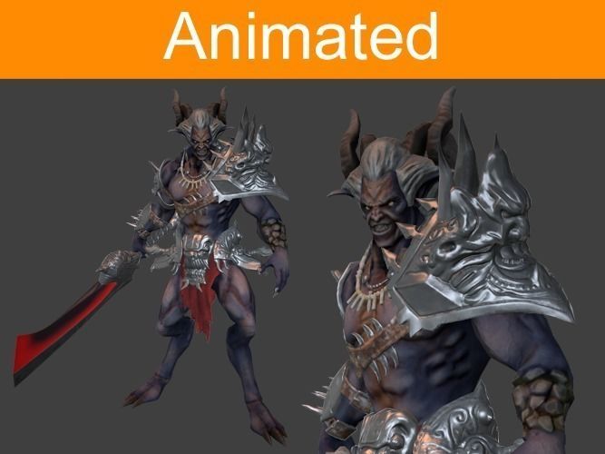 Character Demon Low-poly 3D model_0