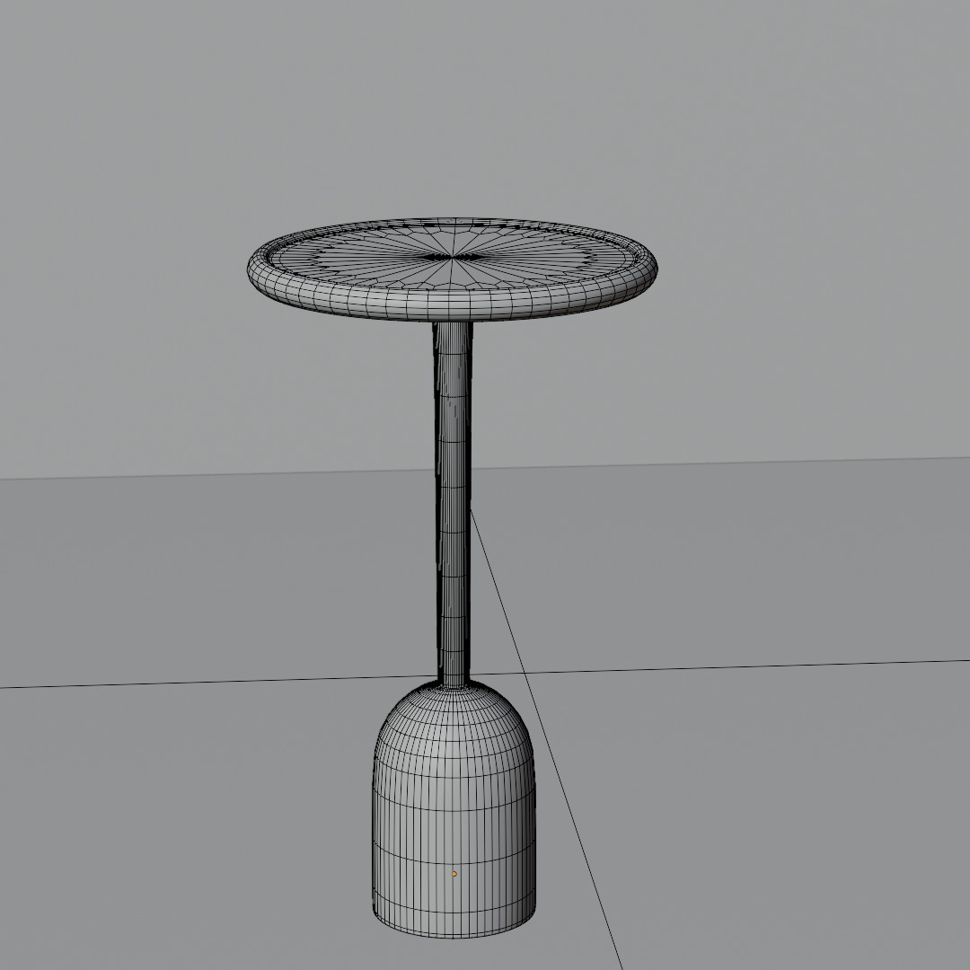 Modern Brass Side Table Low-poly 3D model_2