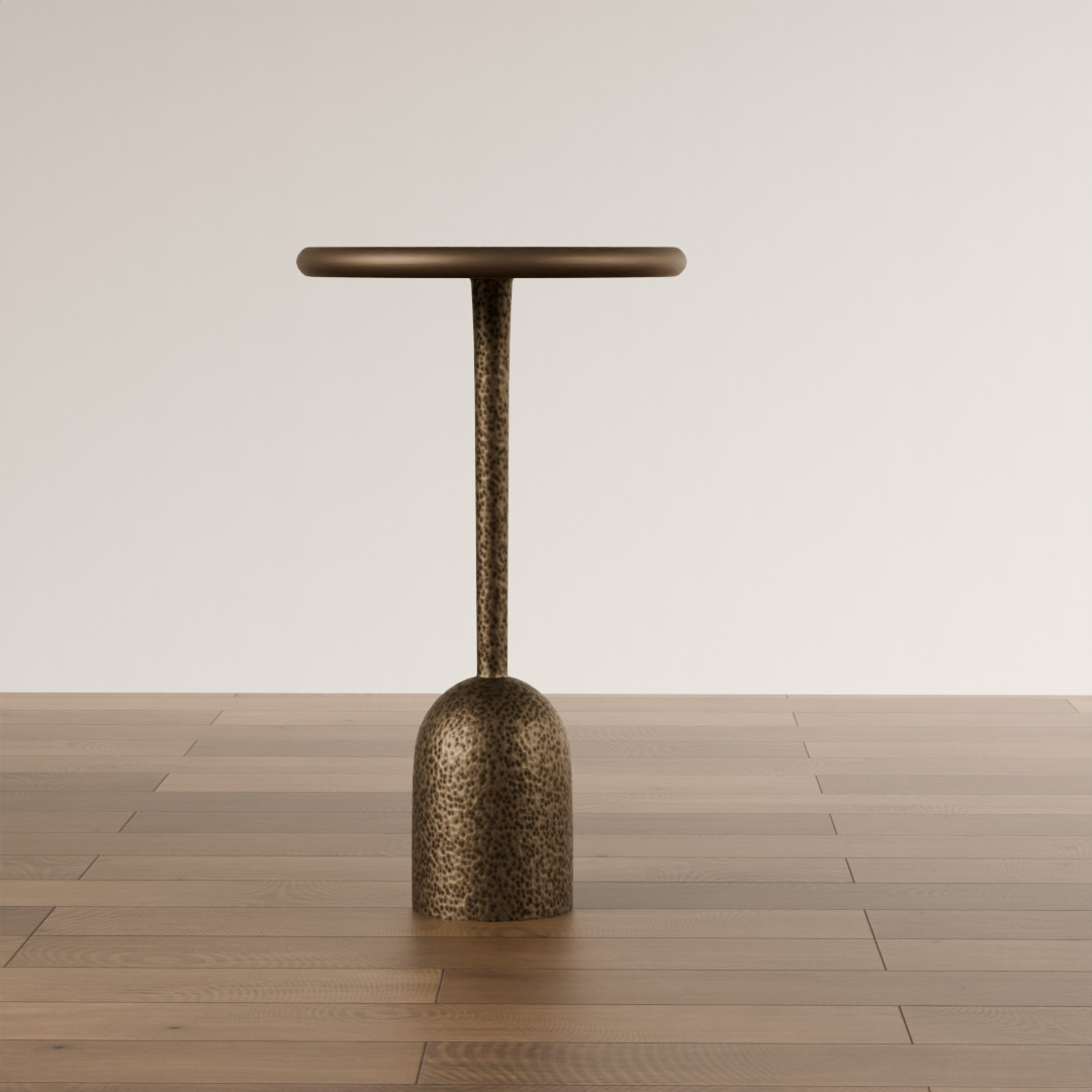 Modern Brass Side Table Low-poly 3D model_4