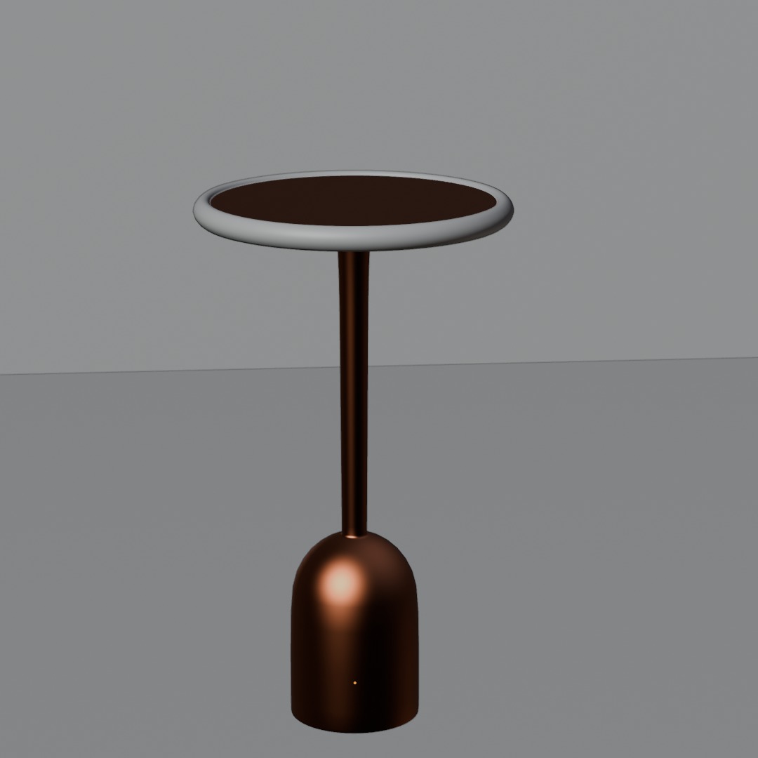 Modern Brass Side Table Low-poly 3D model_1