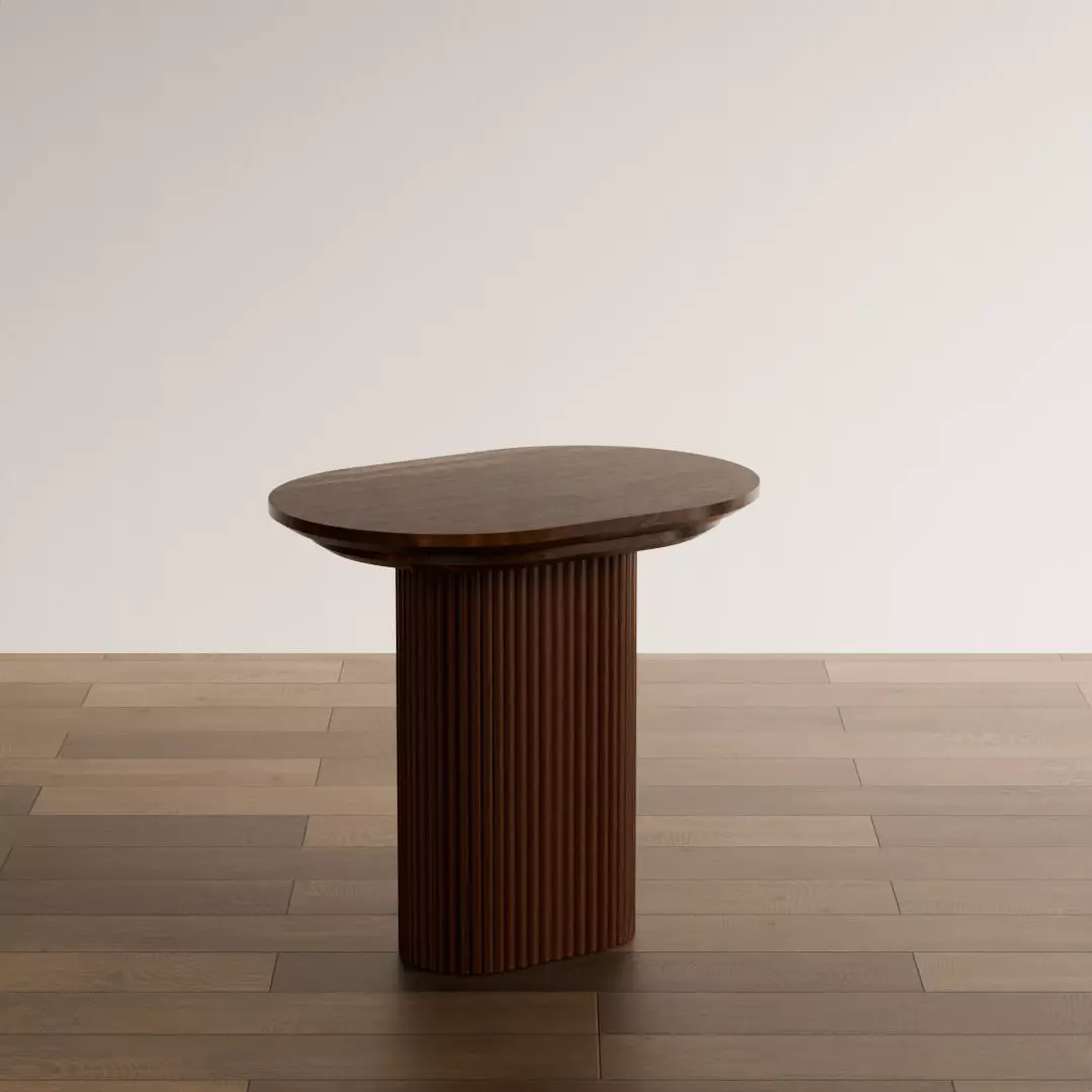 Modern Round Fluted Coffee Table Low-poly 3D model