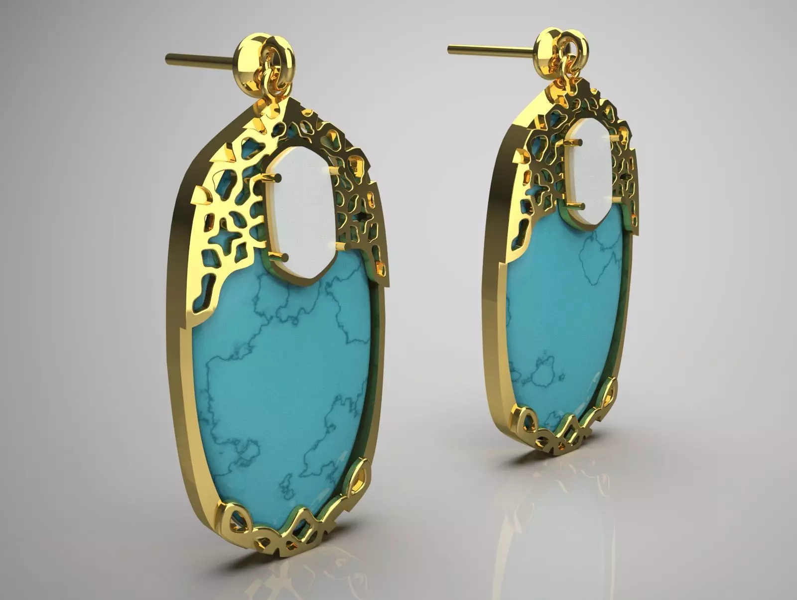 gemstone gold ring ge0043 3D print model