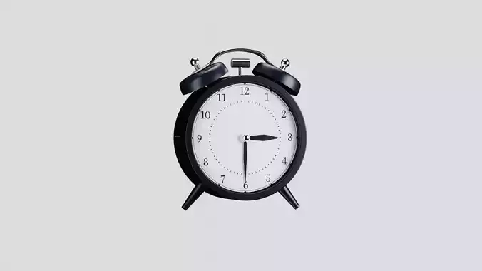  Realistic Vintage Alarm Clock 3D Model Clean Topology Low-poly 3D model