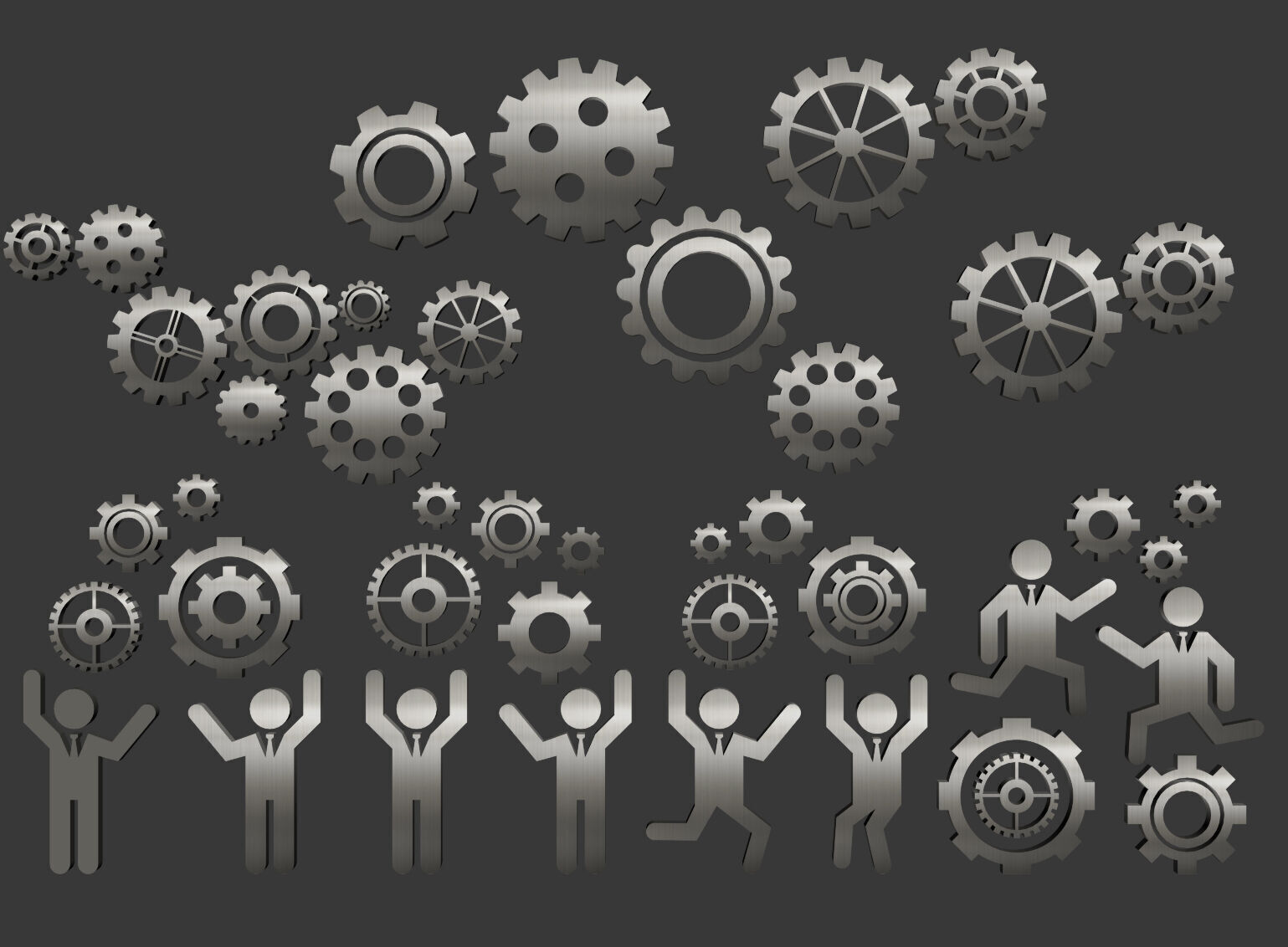 cogwheel Low-poly 3D model_1