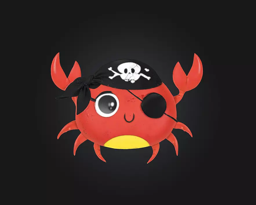 Pirate Crab Adventure A Claw-Some Journey Awaits 3D model_0