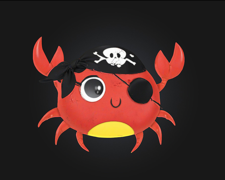 Pirate Crab Adventure A Claw-Some Journey Awaits 3D model_4