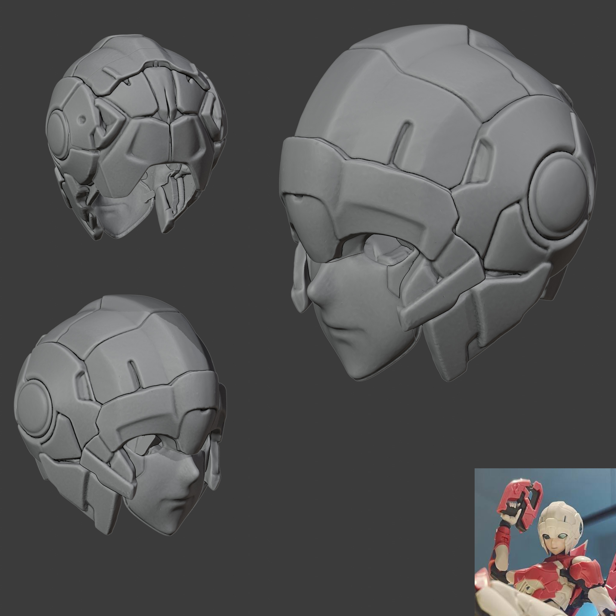HT Arcee helmet 3D print model_3