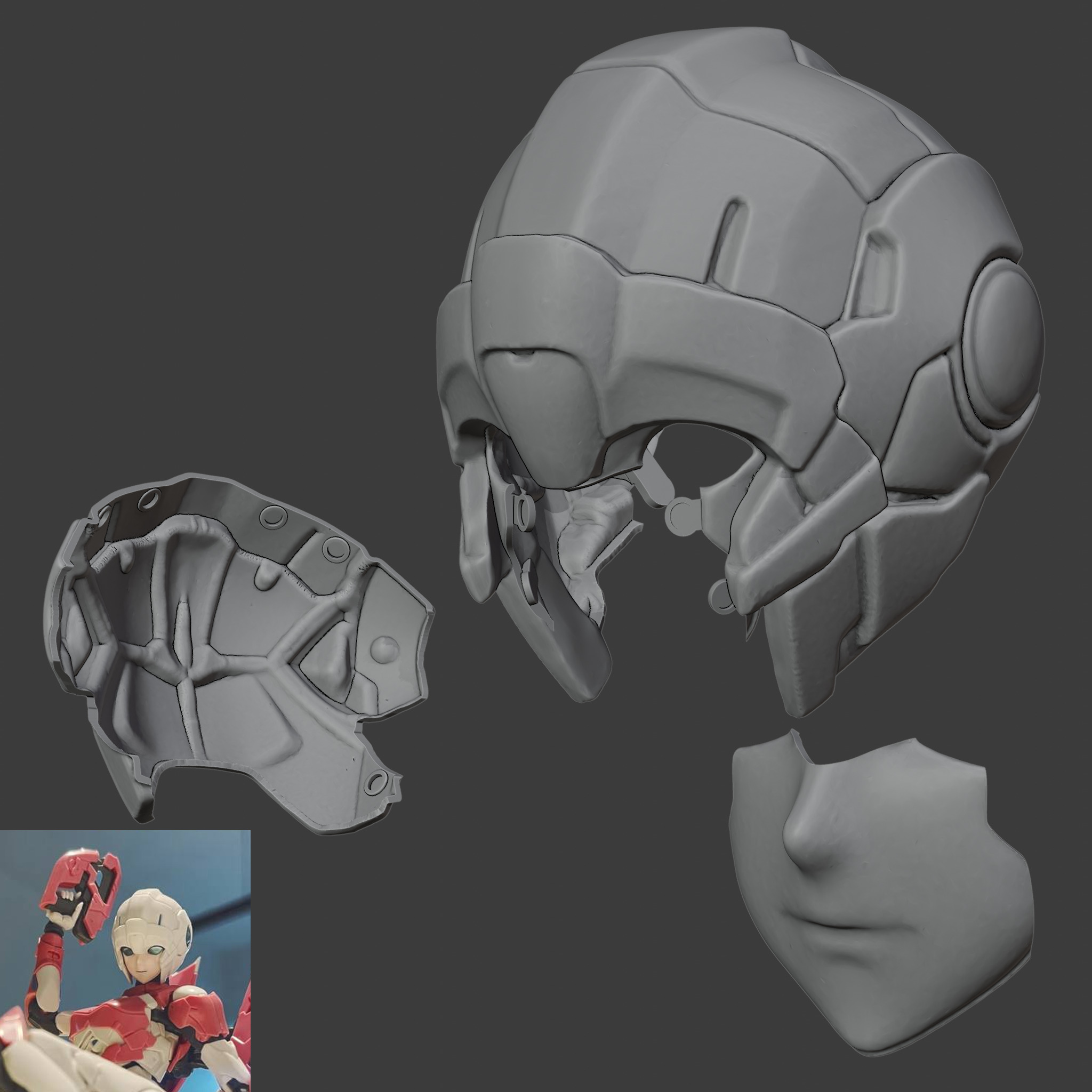 HT Arcee helmet 3D print model_2