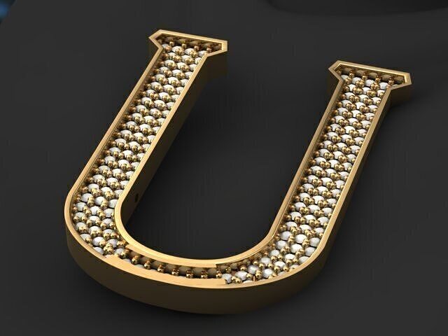 Letter U Pendant 3D print model