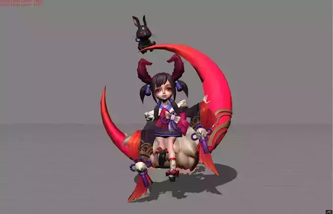 Change Crimson Moon Low-poly 3D model