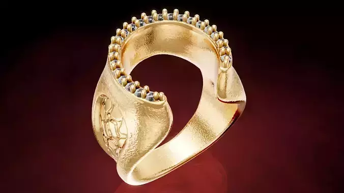 Horse Shoe Textured Ring