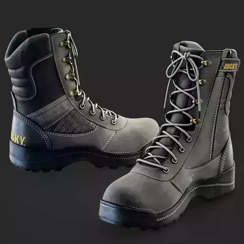 Tactical Boots Texturing In Substance Painter 3D model