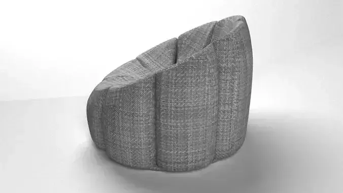 Modern Soft Fabric Armchair 3D Model