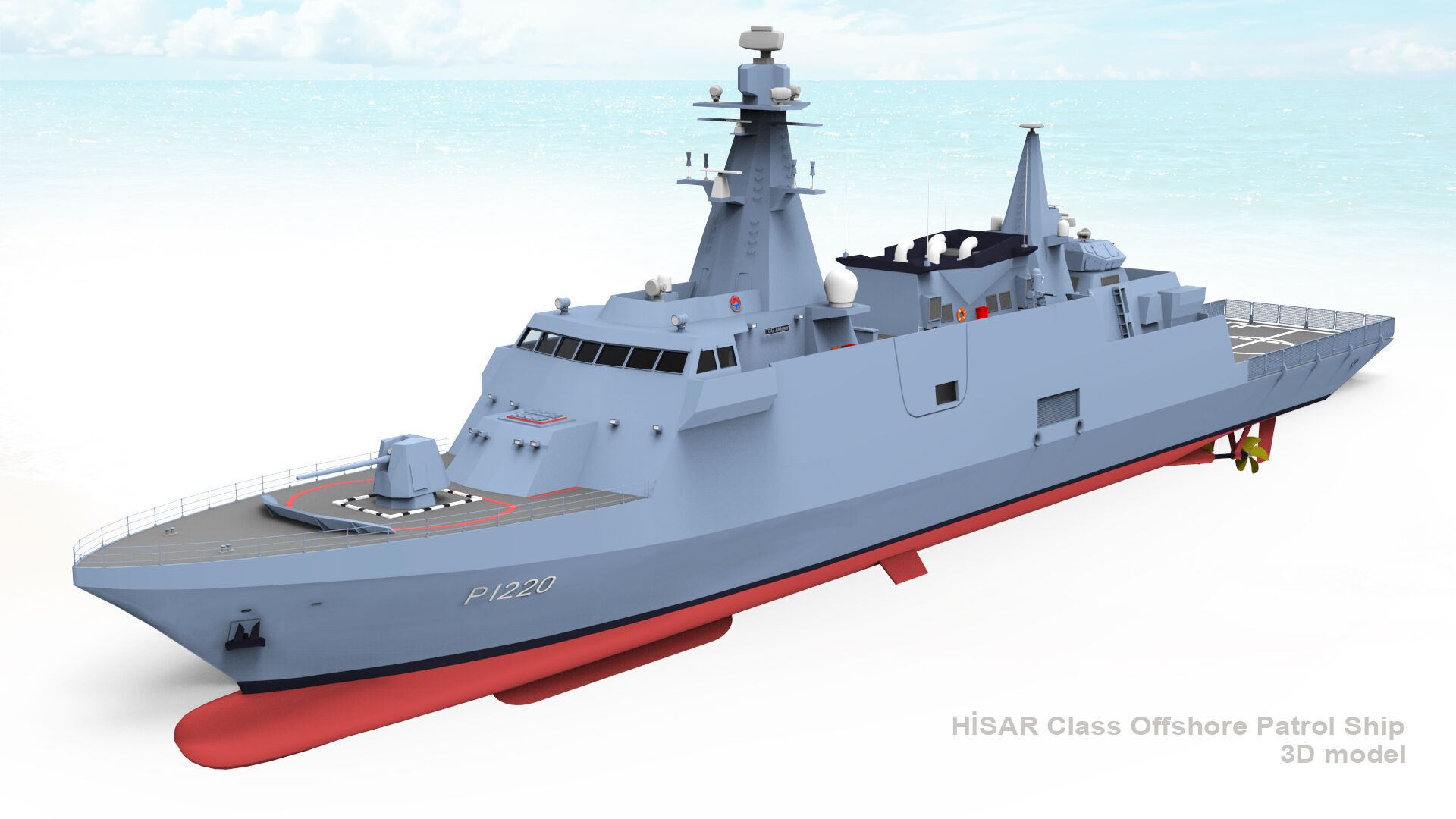 TCG HISAR Class Offshore Patrol Ship 3D model_9