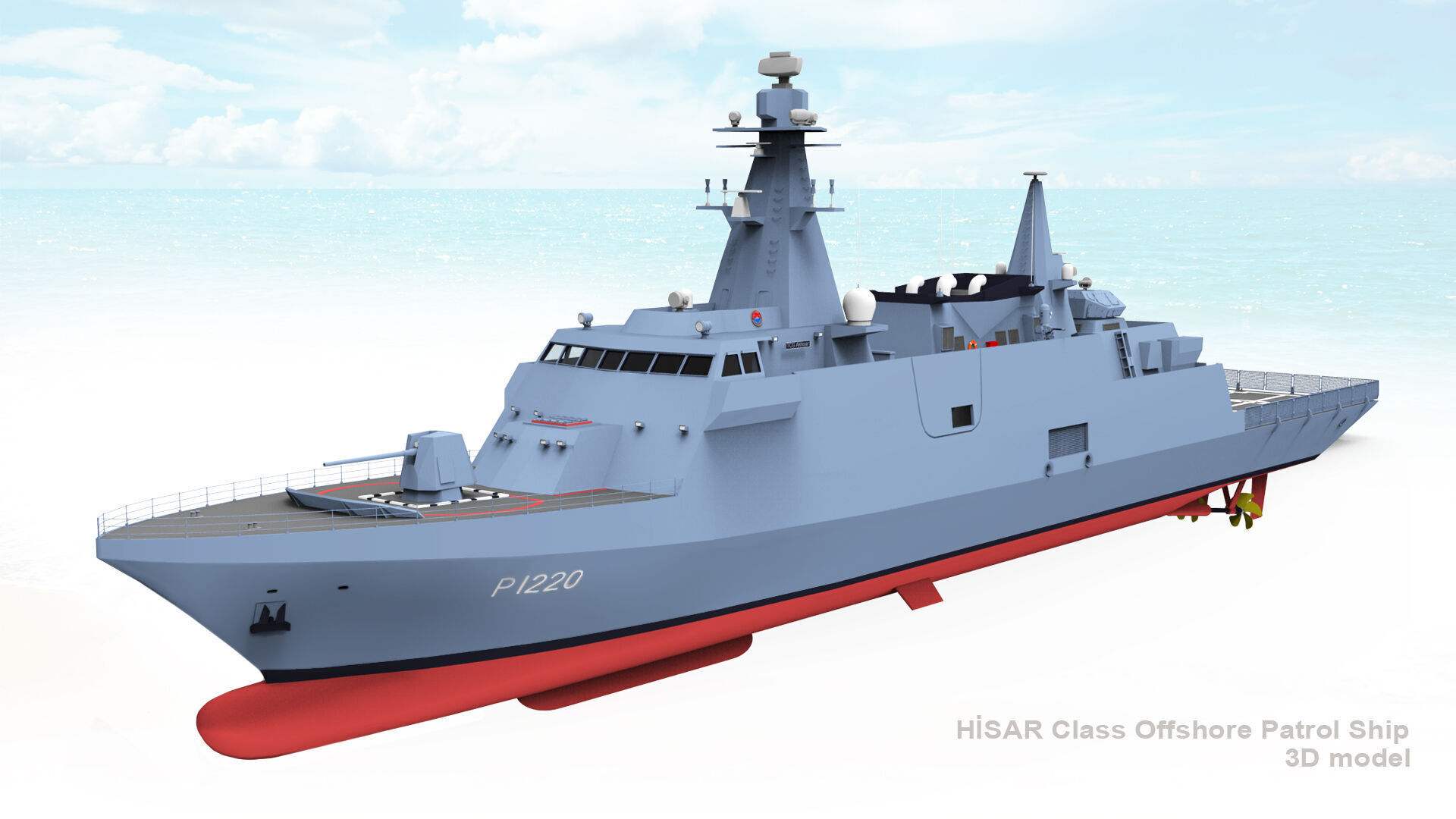 TCG HISAR Class Offshore Patrol Ship 3D model_3