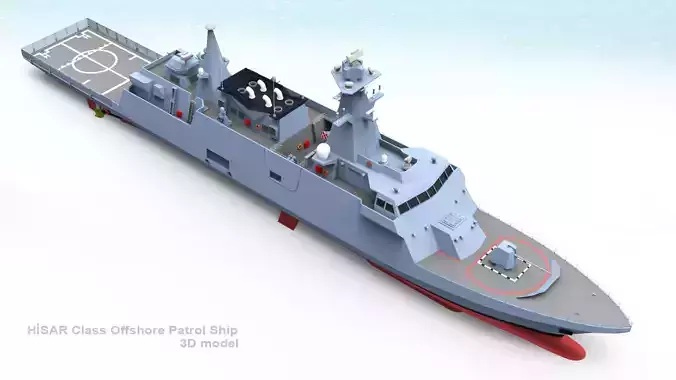 TCG HISAR Class Offshore Patrol Ship 3D model