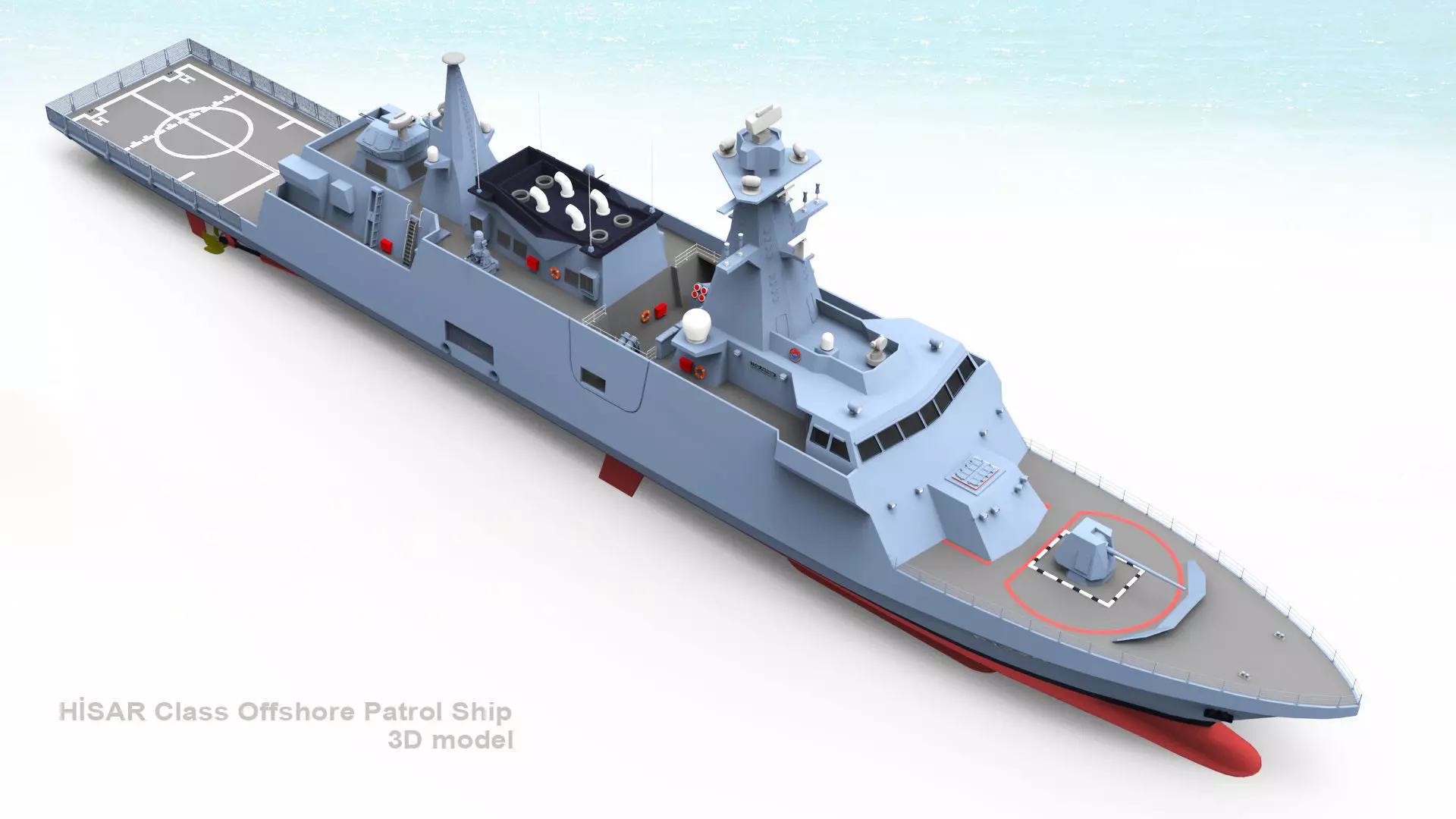 TCG HISAR Class Offshore Patrol Ship 3D model_0