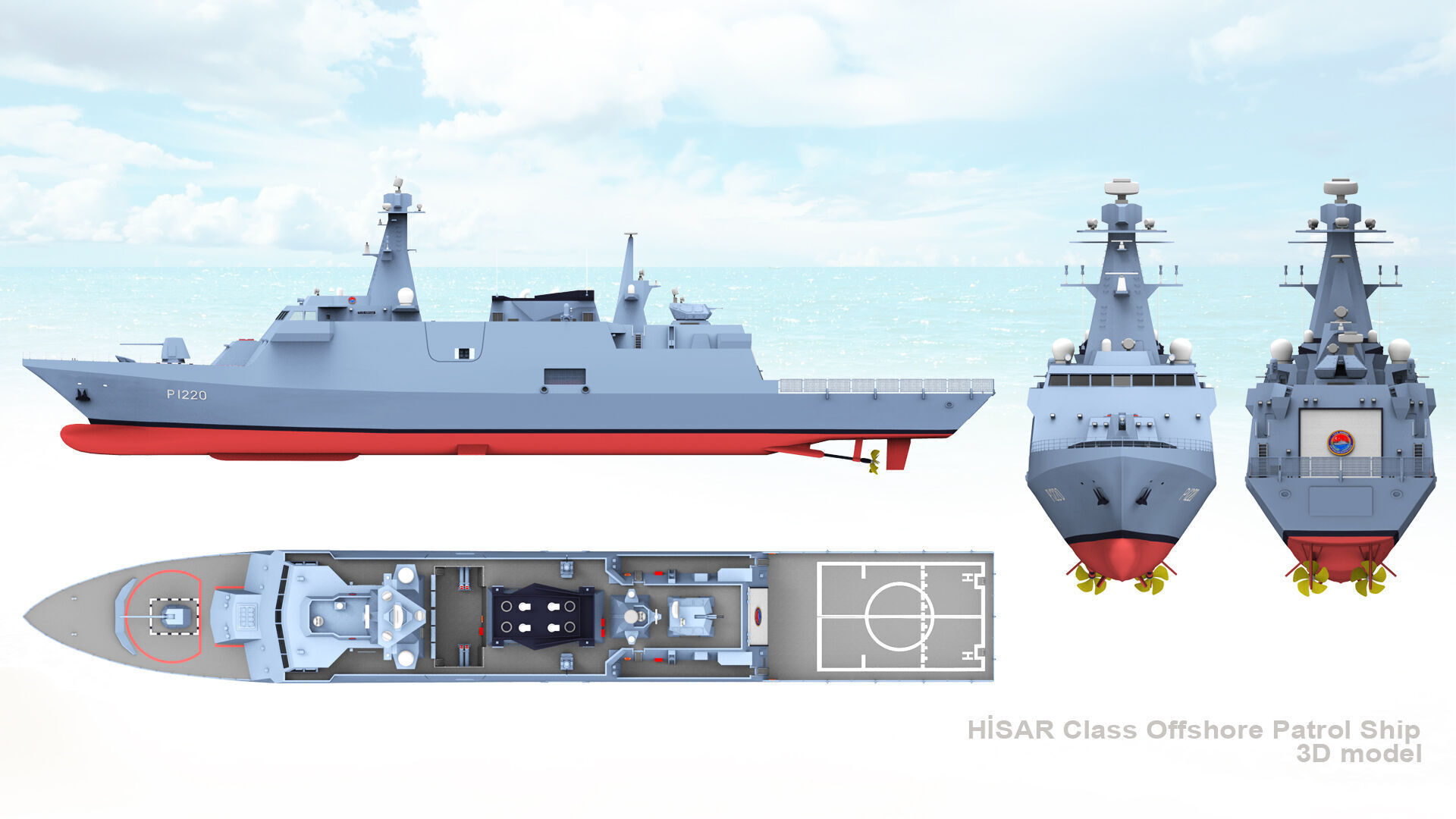 TCG HISAR Class Offshore Patrol Ship 3D model_8