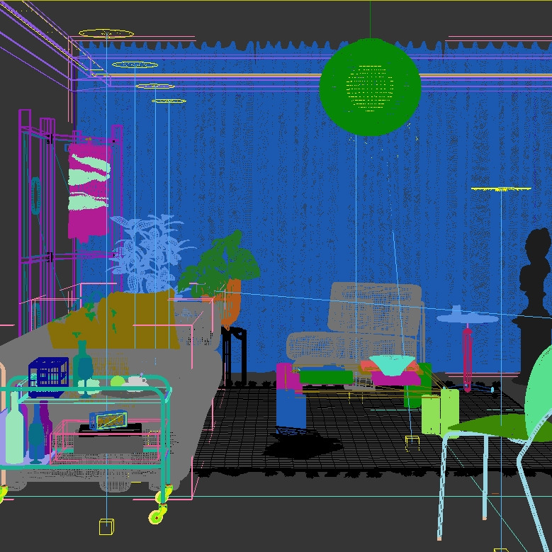 Modern Home Living Room 3D model_4