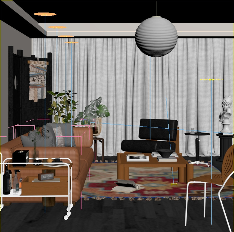 Modern Home Living Room 3D model_3