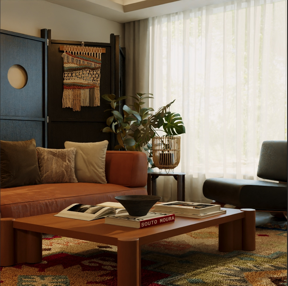 Modern Home Living Room 3D model_1