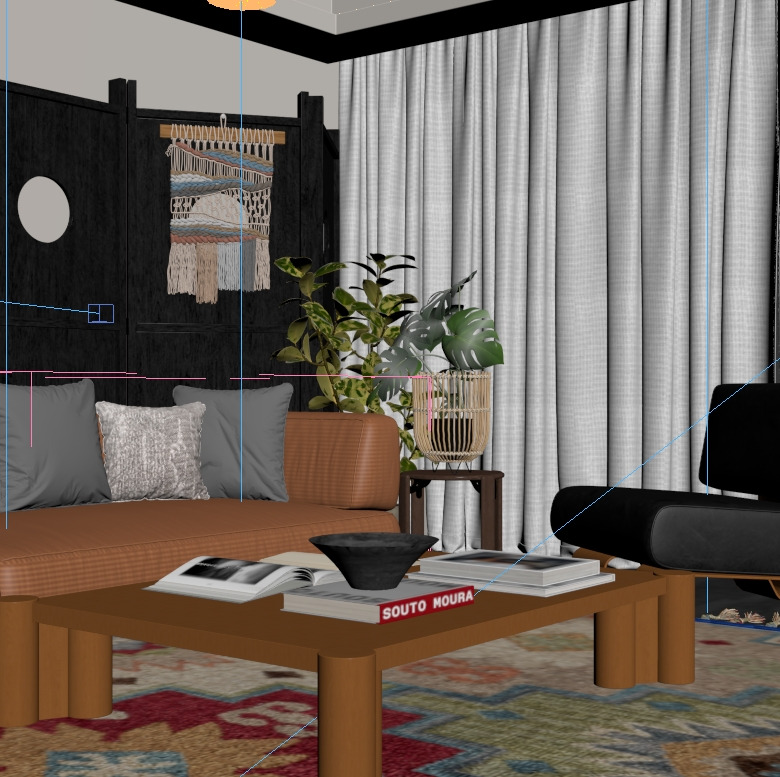 Modern Home Living Room 3D model_2