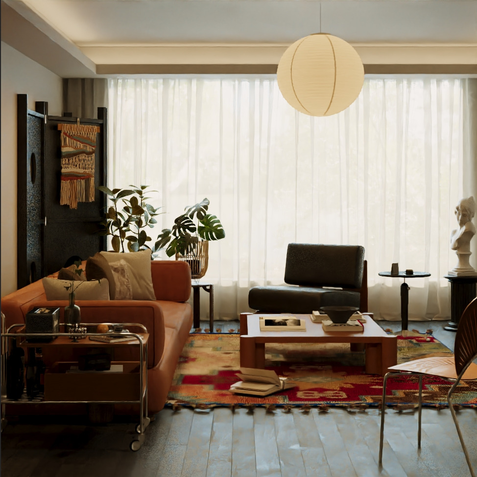 Modern Home Living Room 3D model_0