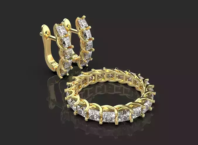 Wedding and engagement ring earrings