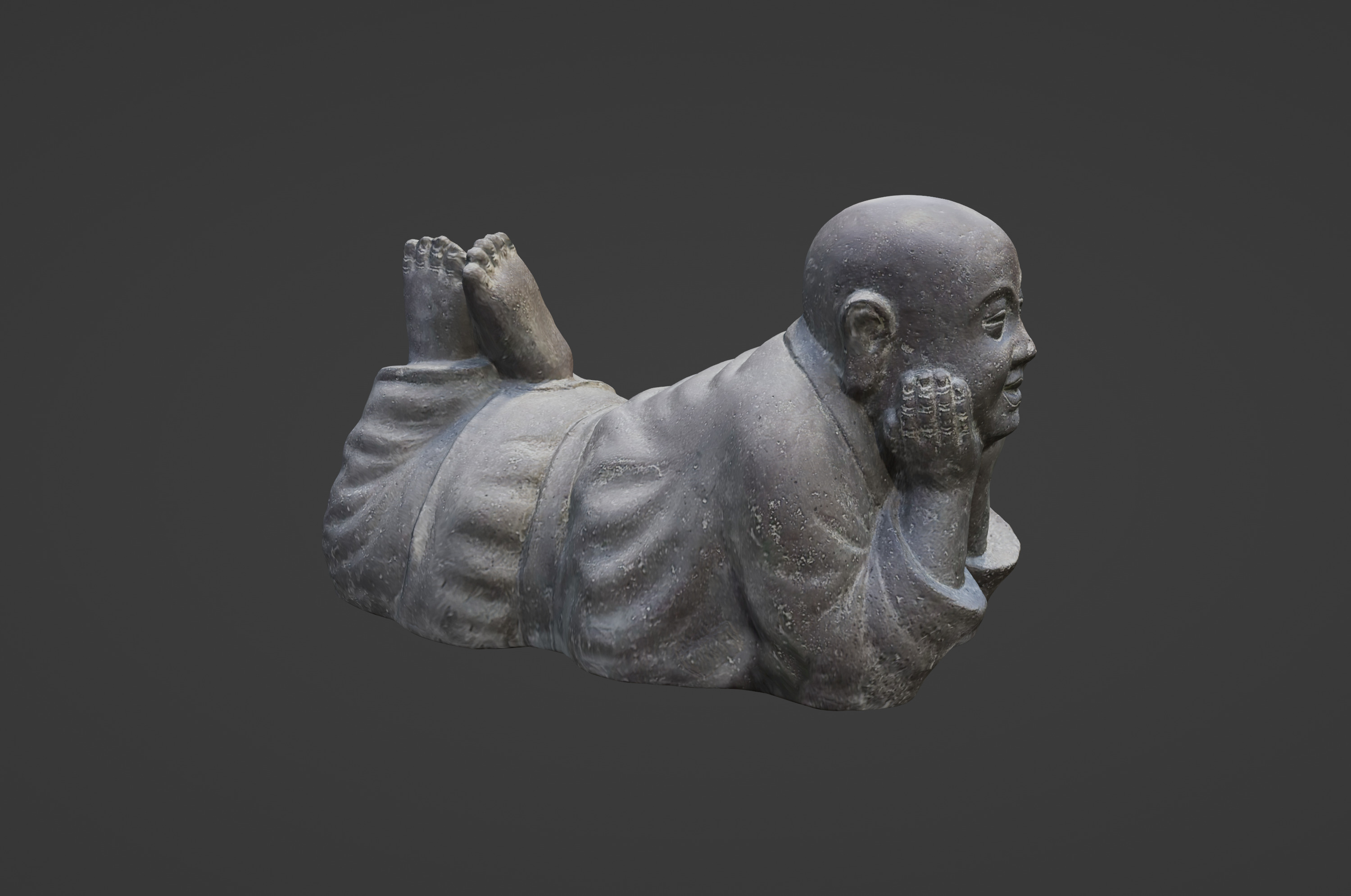 Garden sculpture Little Buddha 3D model_9