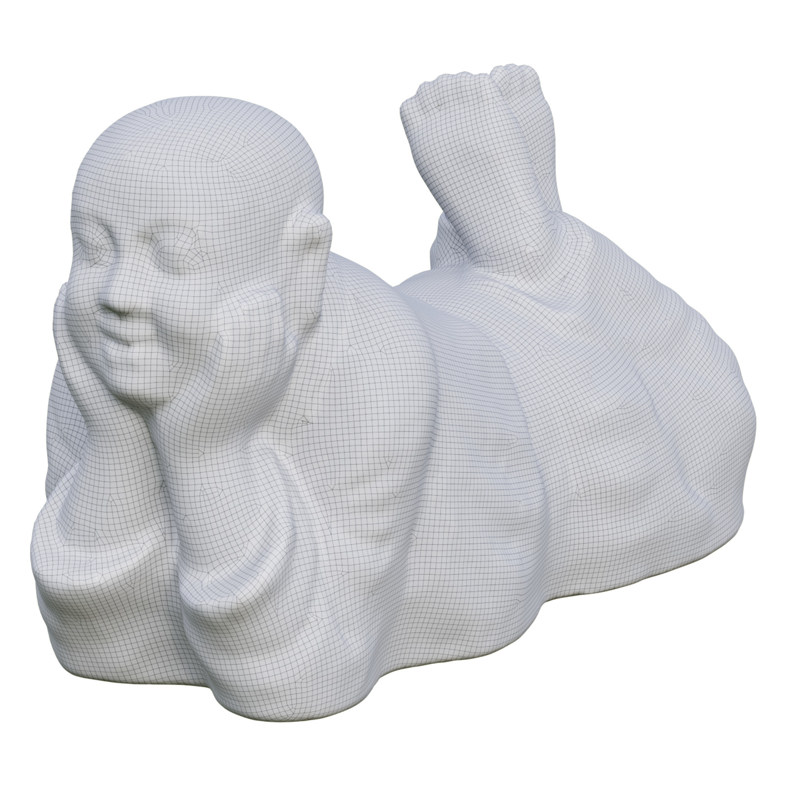 Garden sculpture Little Buddha 3D model_5