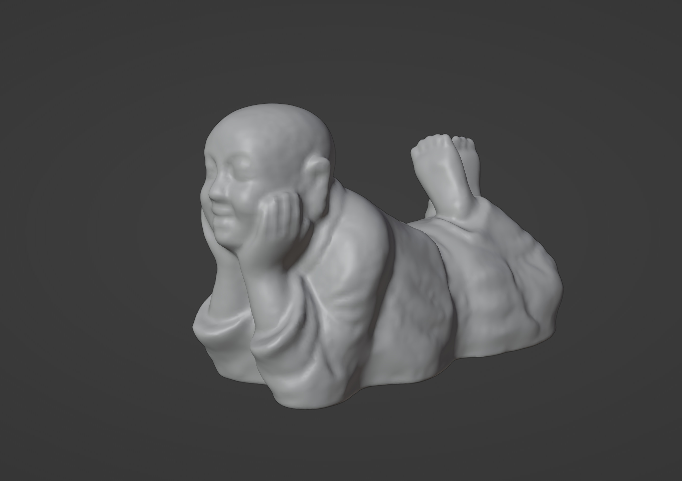 Garden sculpture Little Buddha 3D model_7