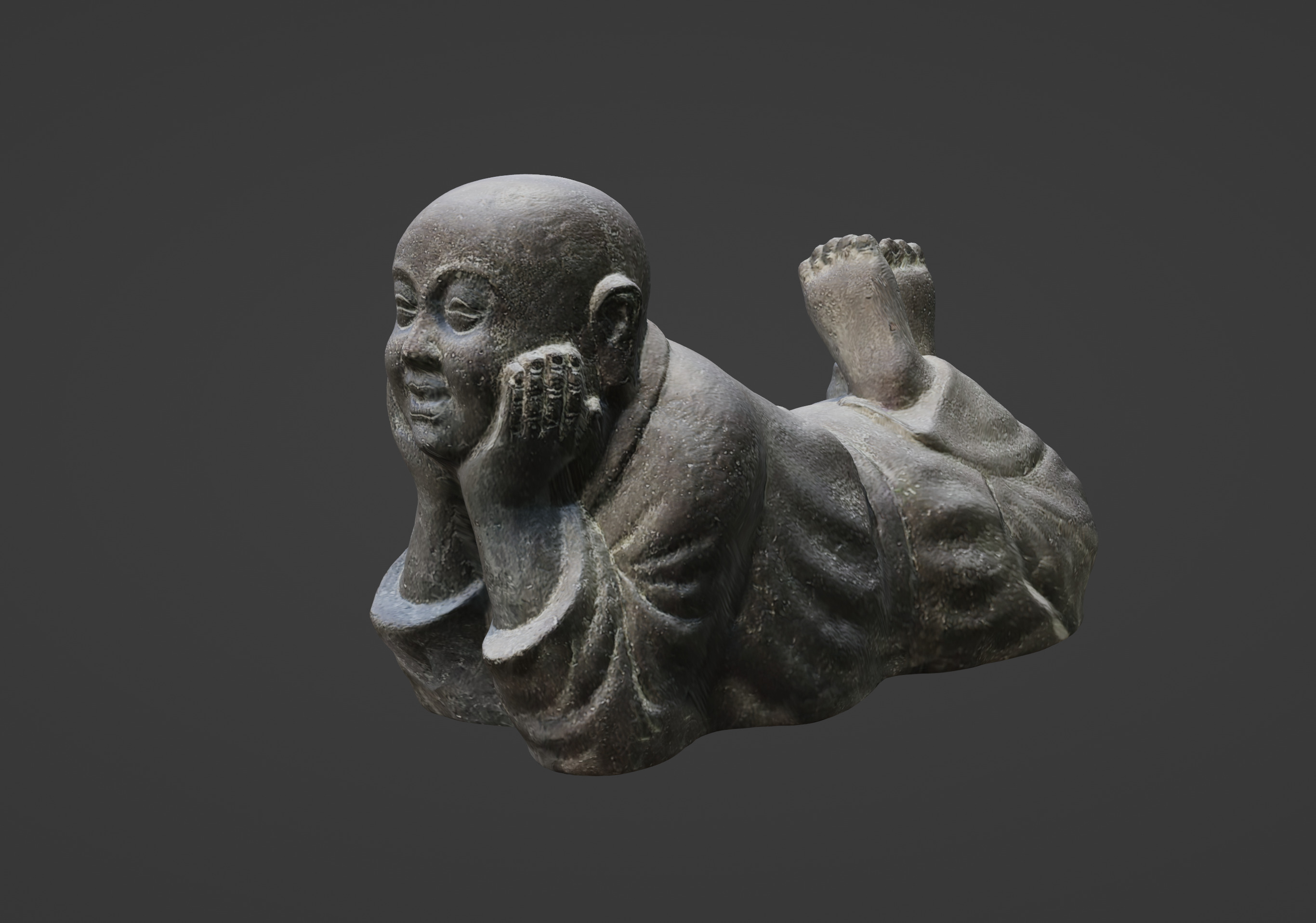 Garden sculpture Little Buddha 3D model_8