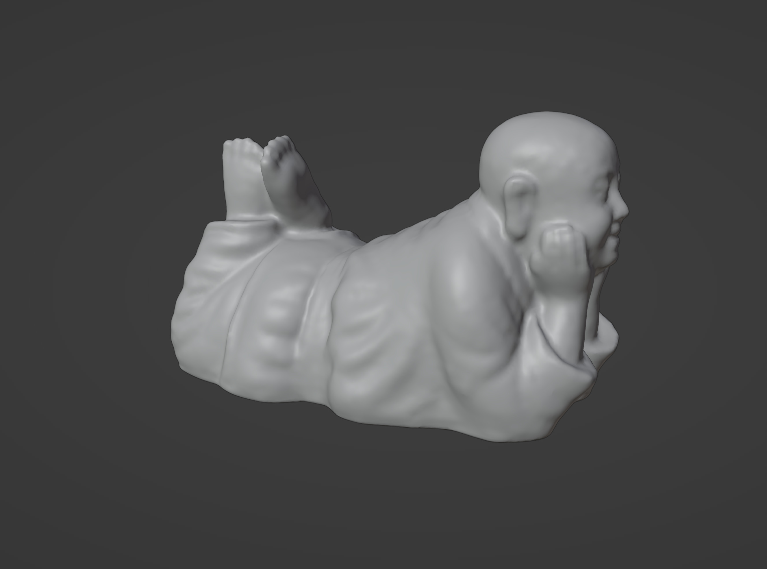 Garden sculpture Little Buddha 3D model_10