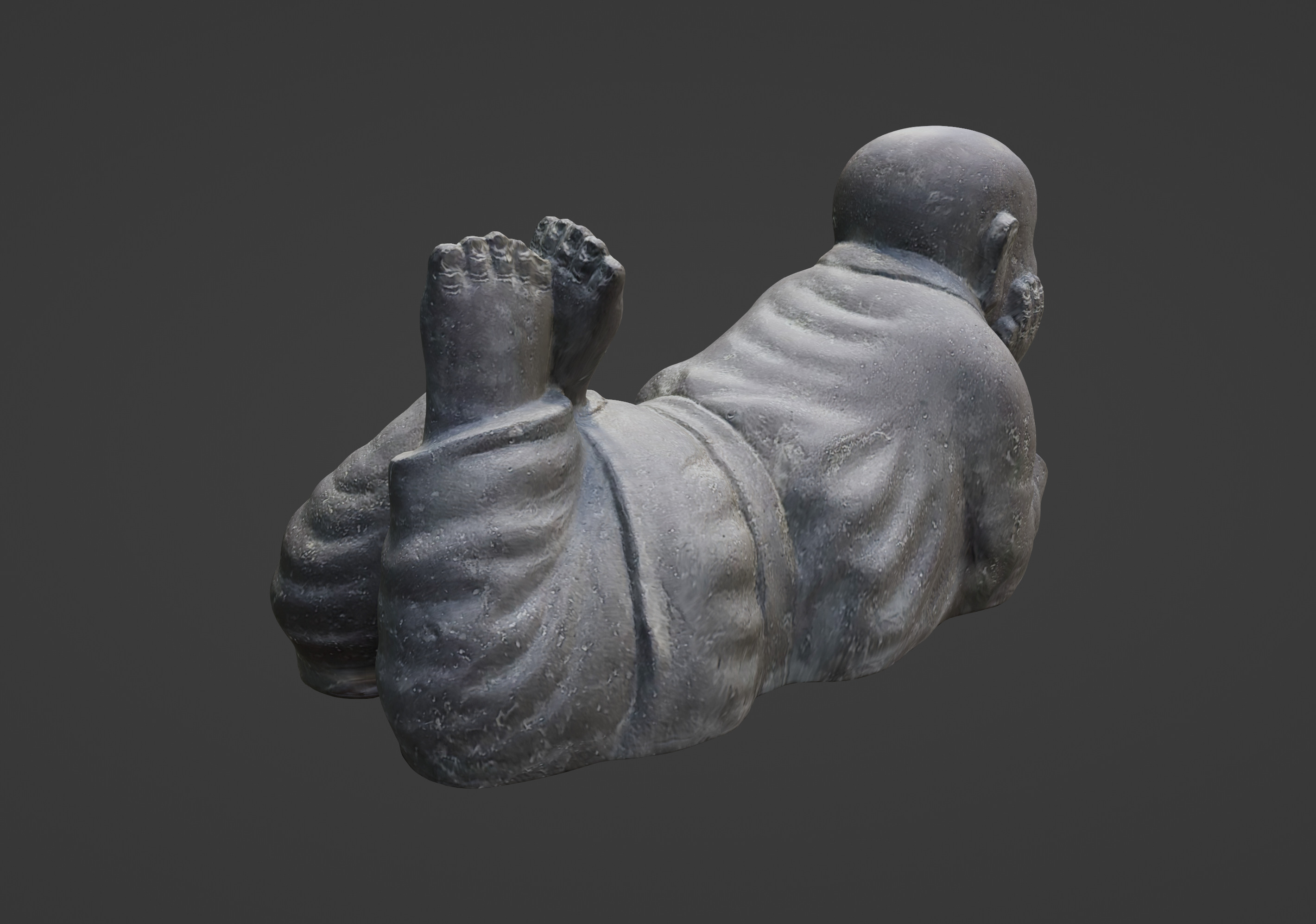 Garden sculpture Little Buddha 3D model_11