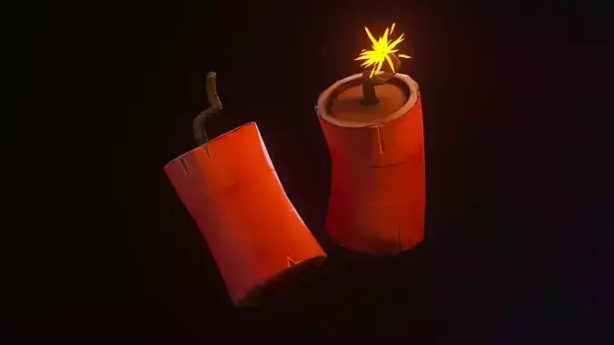 Firecracker Low Poly Stylized