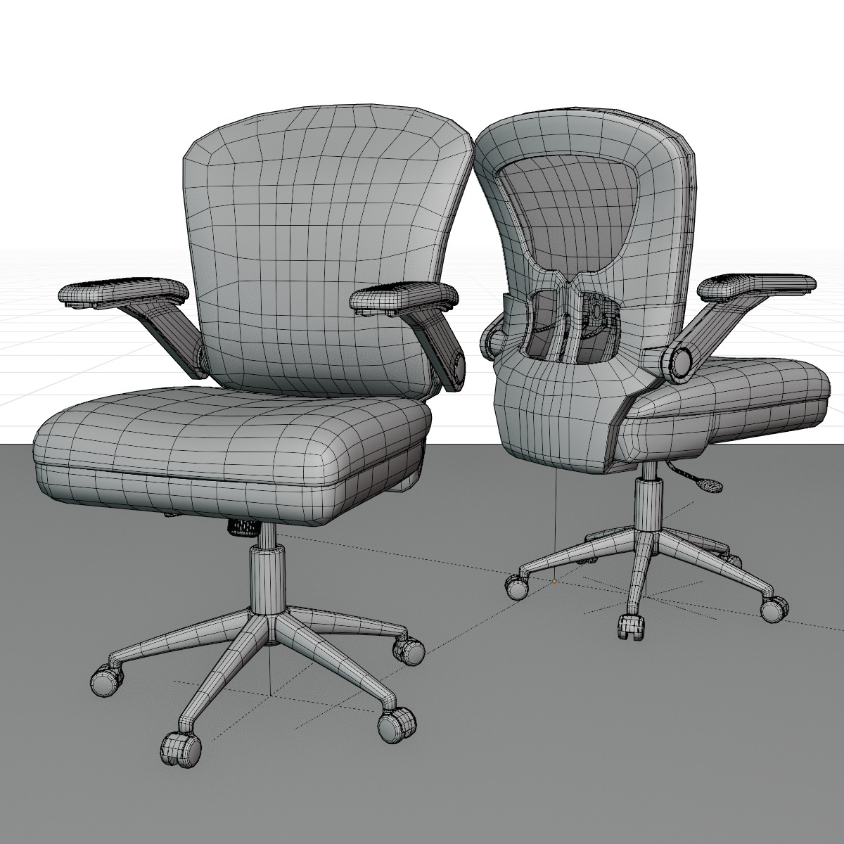 computer chair 07 Low-poly 3D model_13