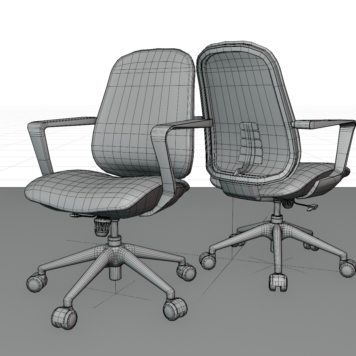 computer chair 08 Low-poly 3D model_13