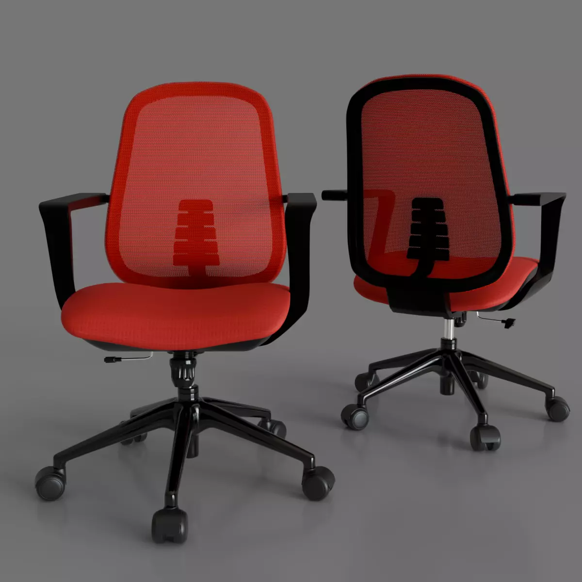 computer chair 08 Low-poly 3D model_0