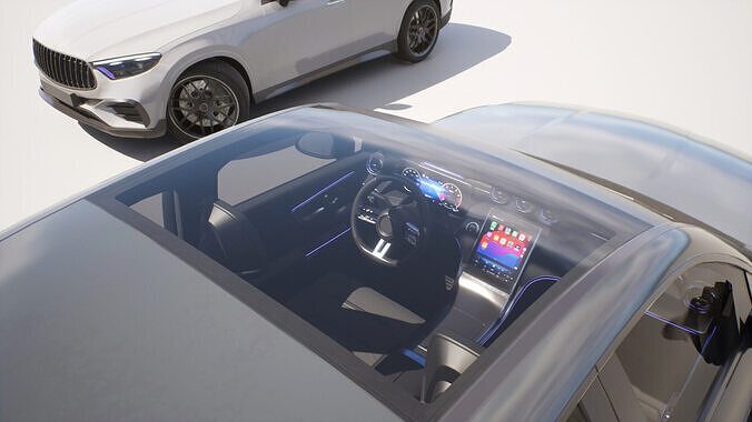 Coupe SUV - Mercedes GLC Coupe -Game Ready Vehicle Low-poly 3D model 6