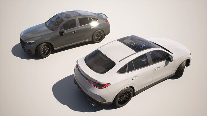 Coupe SUV - Mercedes GLC Coupe -Game Ready Vehicle Low-poly 3D model 5