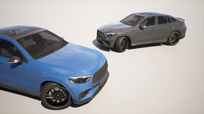 Coupe SUV - Mercedes GLC Coupe -Game Ready Vehicle Low-poly 3D model 4
